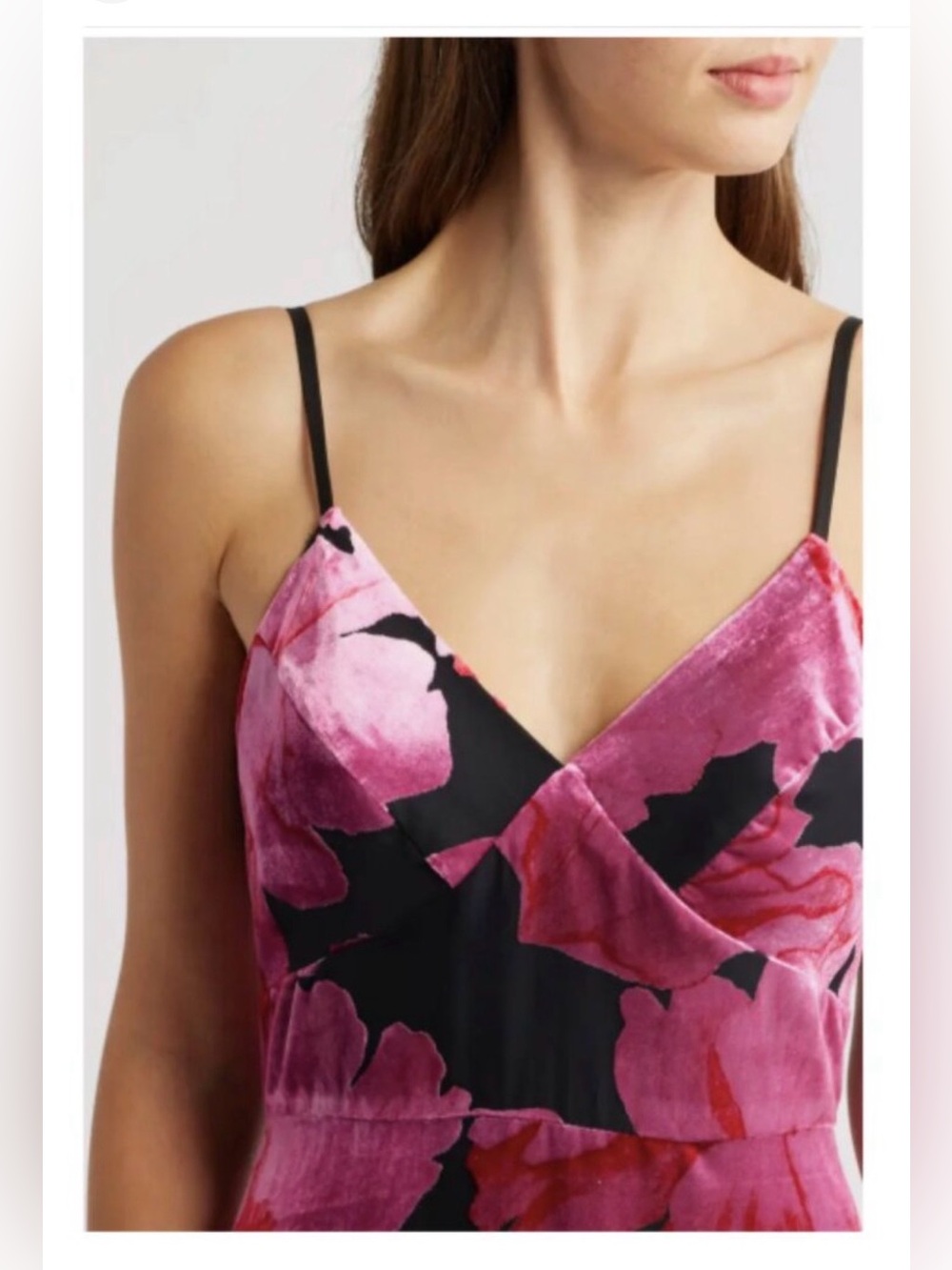 HUTCH Royce Floral Velvet Burnout Hi-Lo Slip Dress - 2 - Picture 3 of 15